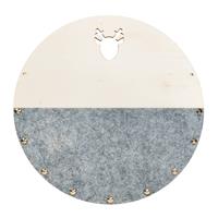 QUVIO Memobord Rond Hout + Half Vilt - Grijs