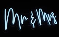 Groenovatie LED Neon Verlichting Bord Mr & Mrs, Incl. Adapter, 70x50cm, Wit