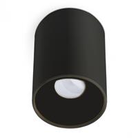 Groenovatie Opbouwspot Rond, Vast, GU10 Fitting, Mat Zwart