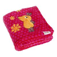 Playshoes fleece babydeken muis fuchsia