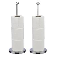 2x Rvs Wc/toiletrol Houders 42 Cm - Badkamer/toilet Benodigdheden - Toiletpapier/wcpapier Houders