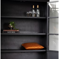 Giga Meubel Vitrinekast Metaal Zwart - 180x44x200cm - 3 Deurs - James