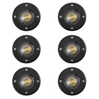 KS Verlichting Grondspot LED Ã11 Rond Zwart set (6-stuks)