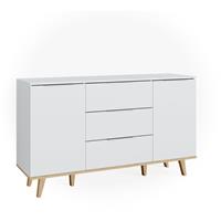 Vicco Kommode NEPTUNE Sideboard weiÃŸ Eiche Anrichte Schrank Schublade Skandi