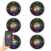 Nostalux Grondspot LED Ã11 Rond Zwart set met smart WIFI LED's (6-stuks)
