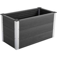 Outsunny Pflanzkasten BlumenkÃ¼bel Blumenkasten wetterfest ohne Boden Grau WPC + Aluminium 100 x 50 x 50 cm - 