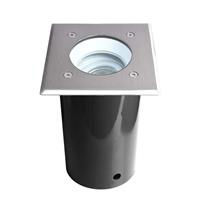 Deko-Light Bodeneinbaustrahler Pavo in Schwarz und Silber GU10 IP67 eckig