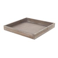 Houten kaarsenbord/plateau vierkant naturel wash 30 x 30 cm -