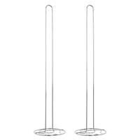 Items 2x stuks wc/toiletrol houders staand zilver met bloemetjespatroon 55 cm -