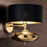 Ailati Zwart en goud - textiel-wandlamp show Ellisse