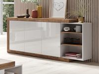 Mobistoxx Commode SINO 3 deuren eik/hoogglans wit