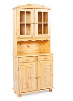 Ebuy24 - Alican Vitrinenschrank 2 Türen, 2 Glastüren, 2 Schubladen, natur. - Natur