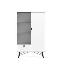 Ebuy24 - Rye Vitrinenschrank 1 Glastür, 1 Tür, 1 Schublade mattweiss. - Weiß