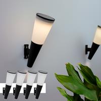 Solar wandlamp Torch met warm en koud wit licht voordeelset van 4