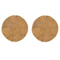 Nature 2x stuks inlegvel kokos voor hanging basket 40 cm - kokosinleggers / plantenbak van kokos