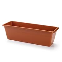 Forte Plastics Plantenbak terra cotta rechthoekig 50 x 17 x 15 cm - Bloembakken/plantenbakken voor binnen/buiten