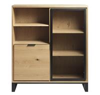 Giga Living Vitrinekast Naturel - 42x122,5x138,6cm - Eikenhout - Kast Livorno
