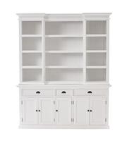 Ebuy24 - Halifax Vitrinenschrank mit 9 Ablagen, 5 Türen und 3 Schubladen, weiss. - Weiß