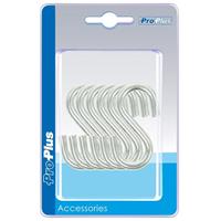 Pro Plus 6x S-haken/ophanghaken verchroomd staal 6 mm 5,8 x 2,7 cm - Ophanghaakjes tent/camper/caravan accessoires