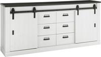 Premium collection by Home affaire Sideboard Â»SHERWOODÂ«, in modernem Holz Dekor, mit Scheunentorbeschlag und Apothekergriff aus Metall, Breite 201 cm