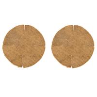 Nature 2x stuks inlegvel kokos voor hanging basket 30 cm - kokosinleggers / plantenbak van kokos