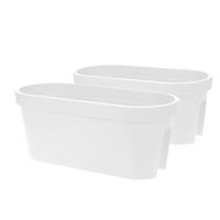 Prosperplast Set van 3x stuks kunststof balkon plantenbakken/bloembakken Wit