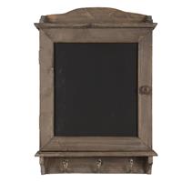 Clayre & Eef Bruine Krijtbord met haken 34*8*47 cm 6H1950