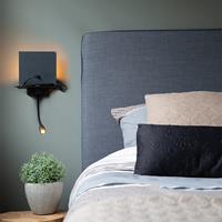 QAZQA Moderne Wandleuchte schwarz 2-flammig mit USB und Flexarm - Flero - Schwarz