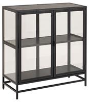 Ebuy24 - Sea Vitrinenschrank 2 Glastüren Schwarz. - Schwarz