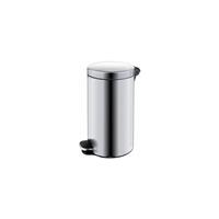 Afvalbak met pedaalmechanisme, inhoud 20 l, h x Ø = 450 x 300 mm, roestvast staal, mat