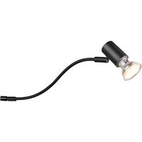 BES LED LED Wandlamp - Wandverlichting - Spatwaterdicht IP44 - Trion Giano - GU10 Fitting - Rond - Mat Zwart - Aluminium