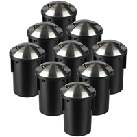 V-TAC Set van 9 grondspots RVS 12V rond MR16 3000K IP67 waterdicht - 2 Lichts