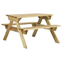 vidaXL Picknicktafel met banken 110x123x73 cm geÃ¯mpregneerd grenenhout