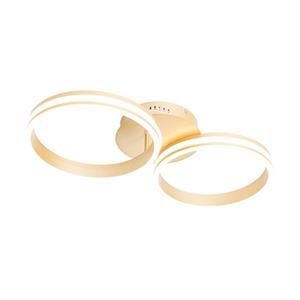 QAZQA Deckenleuchte Messing inkl. LED 3-Stufen dimmbar 2-flammig - Rondas - Gold/Messing