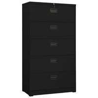 vidaXL Aktenschrank Schwarz 90x46x164 cm Stahl 