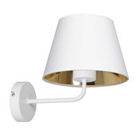Euluna Wandlamp Soho, conisch, wit/goud