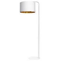 Euluna Vloerlamp Soho, cilindrisch, gebogen, wit/goud