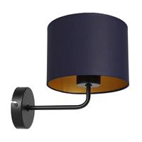 Euluna Wandlamp Soho, cilindrisch, blauw/goud