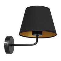 Euluna Wandlamp Soho, conisch, zwart/goud