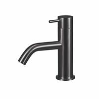 Qisani Flow opbouw wastafelkraan 14.5cm hoog met 11cm uitloop Geborsteld Gun Metal 25600.04