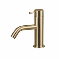 Qisani Flow opbouw wastafelkraan 14.5cm hoog met 11cm uitloop Geborsteld Gold 25600.06