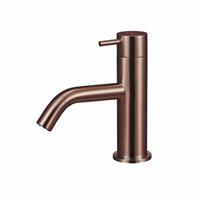 Qisani Flow opbouw wastafelkraan 14.5cm hoog met 11cm uitloop Geborsteld Copper 25600.05