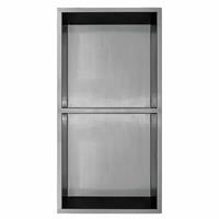 Qisani Flow inbouwnis 2-vaks 30.5x61cm Geborsteld Rvs 18109.52