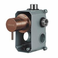 Qisani Flow thermostatische 2-wegs inbouwkraan met omstel en inbouwdeel Geborsteld Copper 25613.05