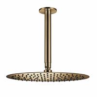 Qisani Flow 30cm ronde hoofddouche met plafondarm Geborsteld Gold 25623.06