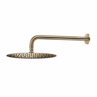 Qisani Flow 30cm ronde hoofddouche met wandarm Geborsteld Gold 25621.06