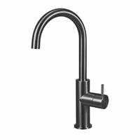 Qisani Flow opbouw wastafelkraan 29.2cm hoog met 11cm uitloop Geborsteld Gun Metal 25601.04