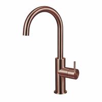 Qisani Flow opbouw wastafelkraan 29.2cm hoog met 11cm uitloop Geborsteld Copper 25601.05