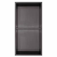 Qisani Flow inbouwnis 2-vaks 30.5x61cm Geborsteld Gun Metal 18109.54