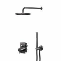 Qisani Flow thermostatische inbouw regendoucheset met 2-wegs omstel Geborsteld Gun Metal 25614.04